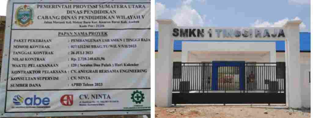 Soal Pembangunan Unit Sekolah Baru SMKN 1 Tinggi Raja Berbiaya Rp.2,7 M, Kacab Disdiksu Wilayah V Kabarnya Diperiksa Unit Tipikor
