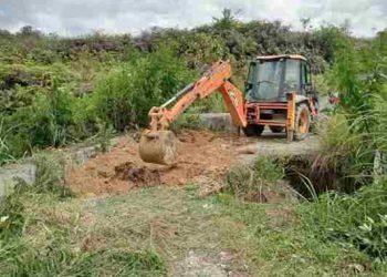 BPBD Pakpak Bharat Terjun ke Lokasi Jalan Amblas