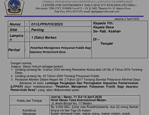 Meskipun Efisiensi Anggaran, 177 Kades di Asahan Ikut Bimtek dengan Biaya Rp5 Juta per Desa Terkesan Dipaksakan