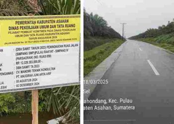 Proyek Peningkatan Ruas Jalan Pulau Rakyat-Simpang Empat Berbiaya Rp.12,3 Miliar Diduga Dikorupsi, Kadis PUTR Dilaporkan di Kejaksaan