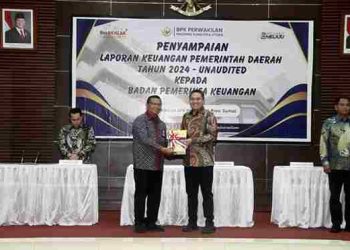 Bupati Pakpak Bharat Serahkan LKPD Tahun 2024 ke BPK RI Perwakilan Sumatera Utara