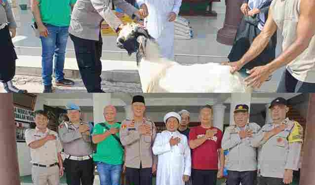 Bravo Polsek Tanah Jawa Berbagi Kurban dan Sembako ke Pondok Pesantren Jelang Idul Adha 1446 H
