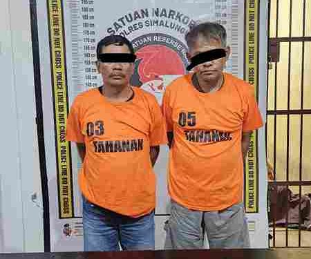 Dua Pria Memiliki Sabu 10,94 Gram Ditangkap Sat Narkoba Polres Simalungun di Perkebunan Sawit
