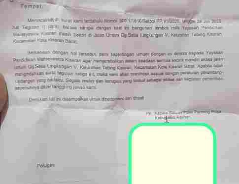 Soal Tembok Dibangun di Atas Jalan, SP3 Satpol PP Asahan ke Yayasan Maetreyawira Kisaran Terkesan Janggal