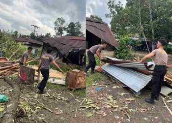 Terjadi Bencana Angin Puting Beliung Puluhan Rumah Rusak di Nagori Karang Anyar Kecamatan Gunung Maligas