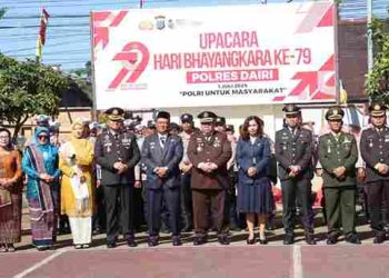 Wabup Dairi Wahyu Sagala Hadiri Upacara dan Syukuran Hari Bhayangkara ke-79