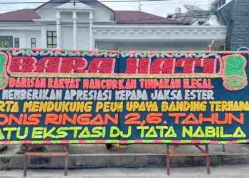 BARA HATI Kirim Papan Bunga ke Kejari dan Pengadilan: Dukung Jaksa Ester dan Desak Hukuman Berat untuk DJ Tata Nabila Cs