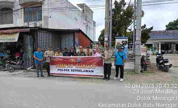 Peduli Terhadap Masyarakat Polsek Serbalawan Gelar Jumat Berkah dan Dialog Bersama Warga