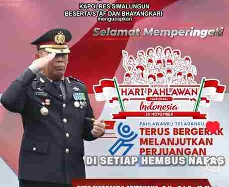 Hari Pahlawan Nasional, Kapolres Simalungun Ajak Masyarakat Teruskan Perjuangan Pahlawan Menuju Indonesia Emas 2045