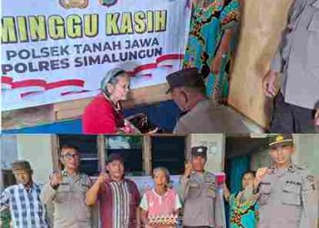 Peduli Terhadap Masyarakat, Polsek Tanah Jawa Salurkan Bantuan Sembako Melalui Program Minggu Kasih