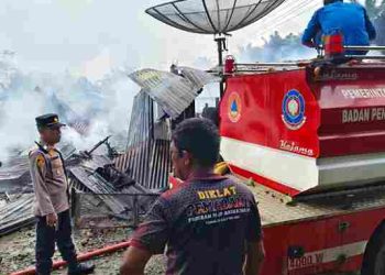 Kebakaran Bengkel Motor Hanguskan Satu Rumah, Respon Cepat Polres Simalungun Langsung Evakuasi Korban dan Amankan di TKP
