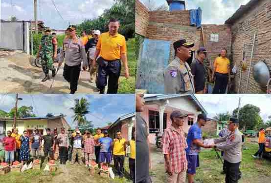 Peduli Terhadap Masyarakat Kapolres Turun Tangan Langsung Salurkan Bantuan ke 7 Keluarga Korban Puting Beliung di Parbalogan, Kerugian Capai Rp90 Juta
