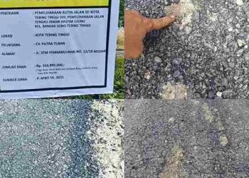 Masyarakat Keluhkan Proyek Pengaspalan Hotmix Dinas PUPR Kota Tebing Tinggi “Asal Jadi”