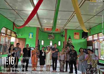 Jalin Kedekatan dengan Warga, Polsek Bosar Maligas Hadir di Ibadah Minggu