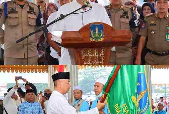 Pemko Tebing Tinggi Lepas Keberangkatan 82 Jemaah Haji Menuju Tanah Suci